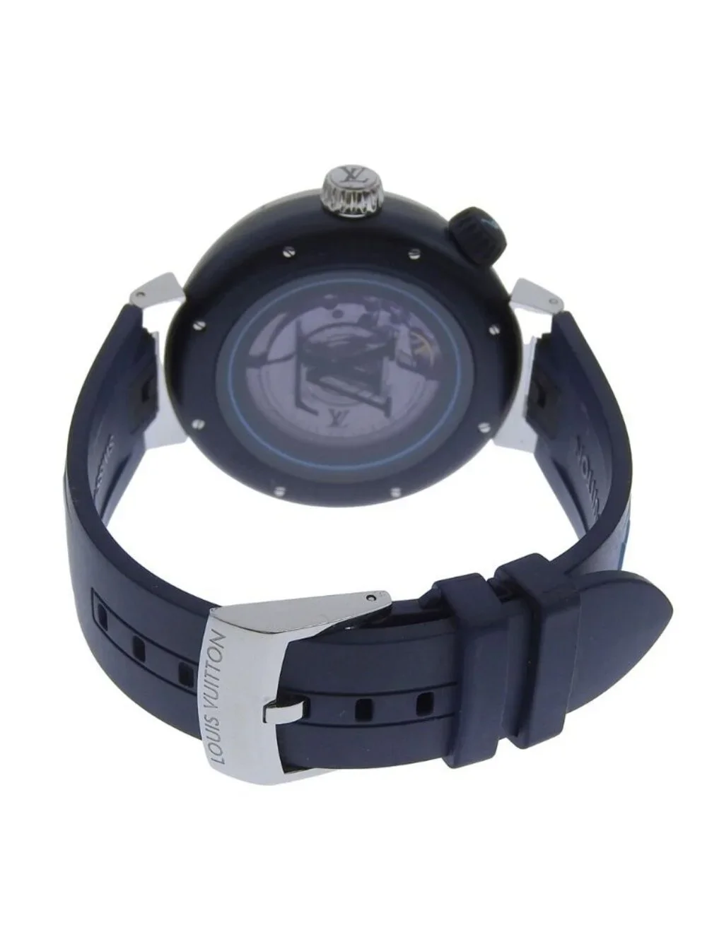 Louis Vuitton Tambour Street Stainless Steel Rubber Automatic Winding Analog